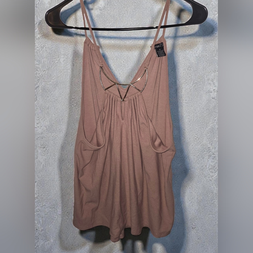 Blush Pink Camisole with Spaghetti Straps With Attached Necklace
